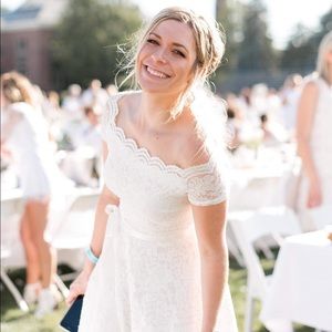 White Lace off the shoulder dress
